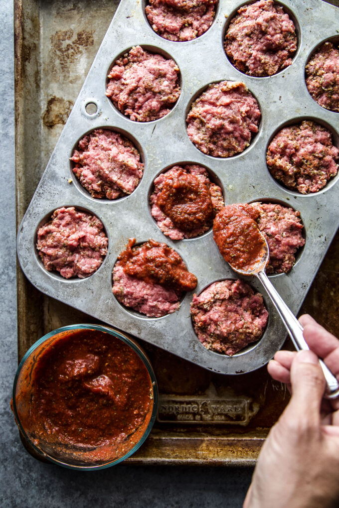 Spiced Beef Meatloaf Muffins with Feta www.thecuriousplate.com 