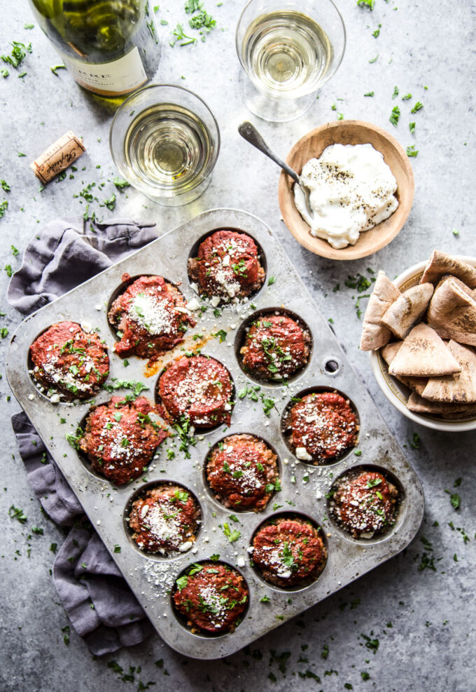 Spiced Beef Meatloaf Muffins with Feta www.thecuriousplate.com 