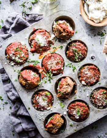 Spiced Beef Meatloaf Muffins with Feta www.thecuriousplate.com