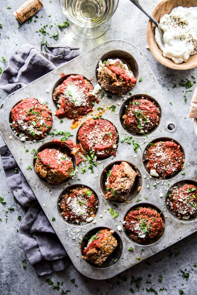 Spiced Beef Meatloaf Muffins with Feta www.thecuriousplate.com