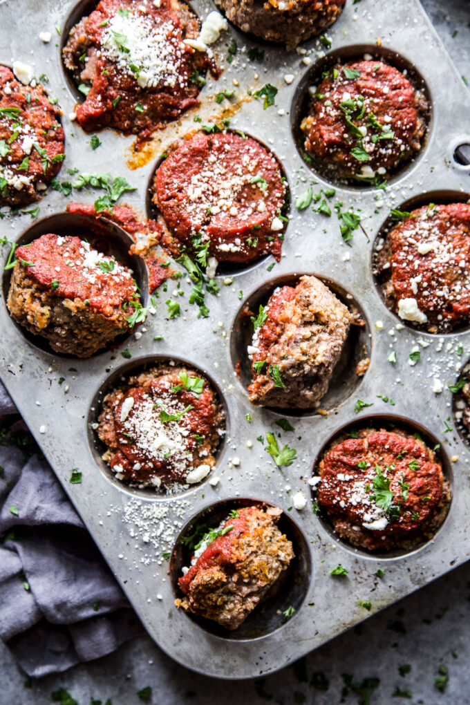 Spiced Beef Meatloaf Muffins with Feta www.thecuriousplate.com 