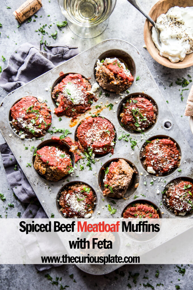 Spiced Beef Meatloaf Muffins with Feta www.thecuriousplate.com 