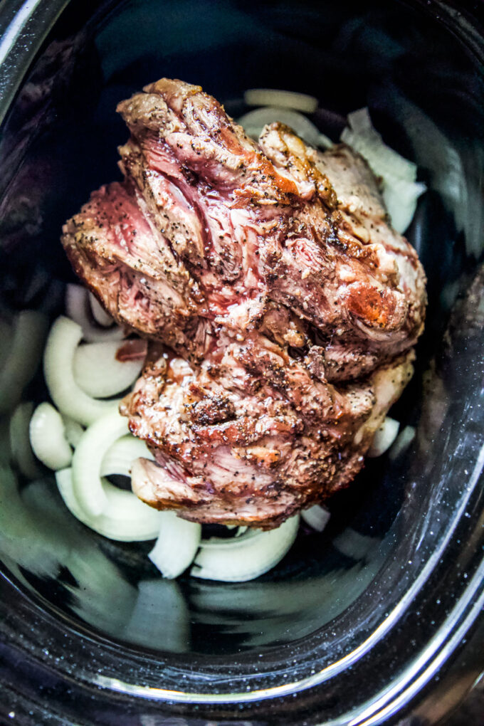 boneless leg of lamb in a slow cooker
