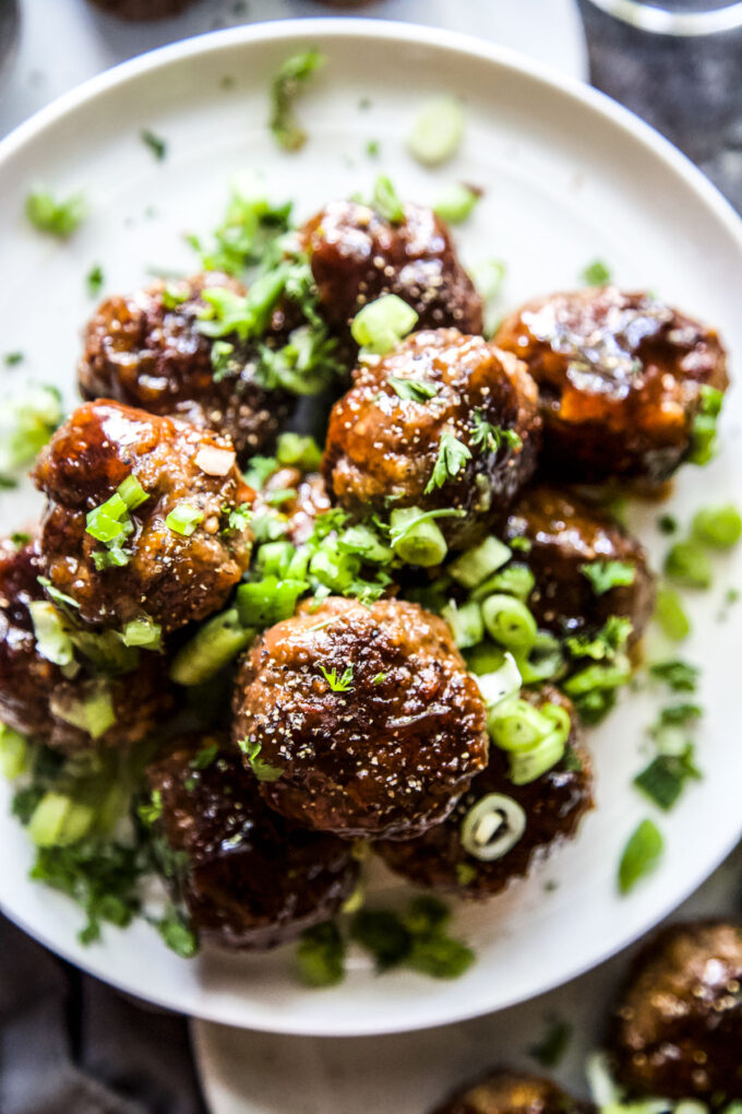 apple glazed beef meatballs