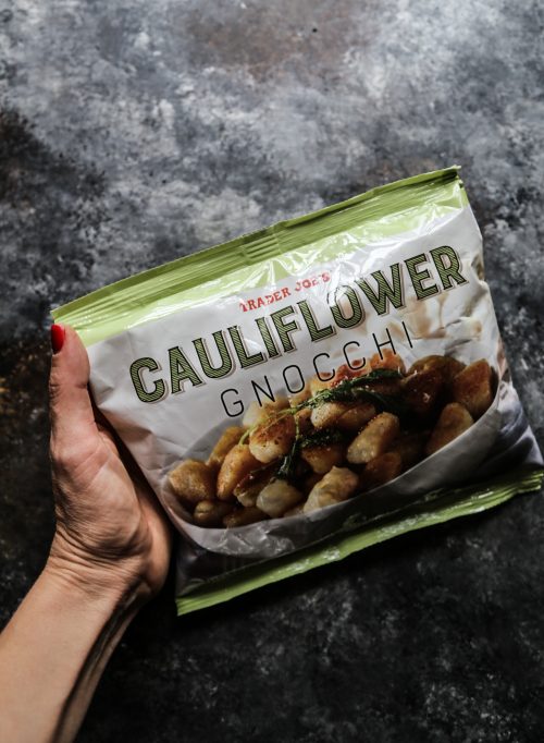 trader joes cauliflower gnocchi in a bag