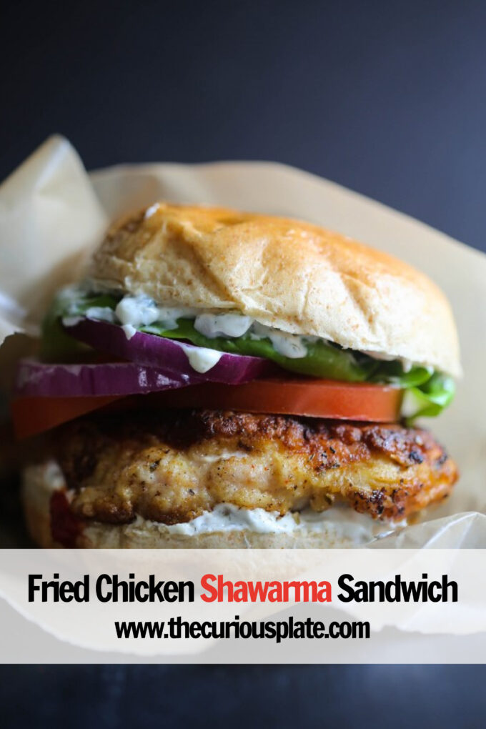 Fried Chicken Shawarma Sandwich www.thecuriousplate.com