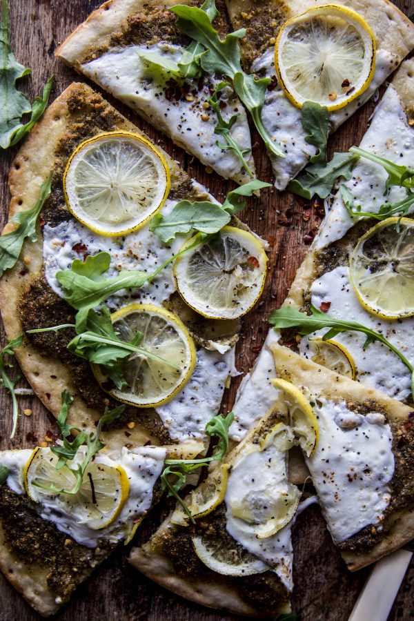 Arugula and Meyer Lemon Pizza with Cauliflower Crust