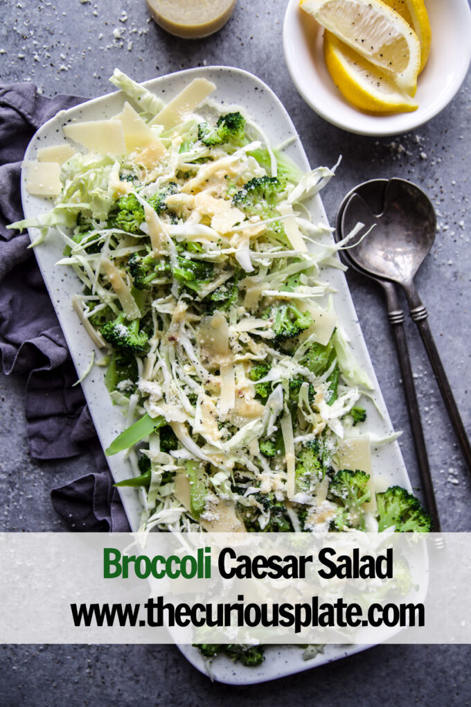 Broccoli Caesar Salad www.thecuriousplate.com.