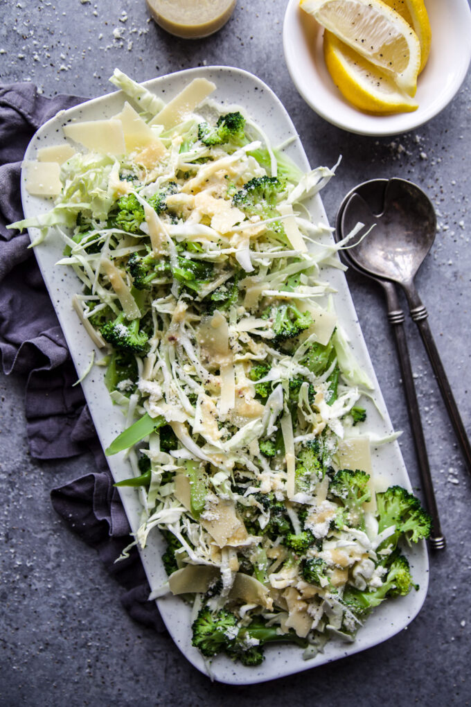 Broccoli Caesar Salad www.thecuriousplate.com.