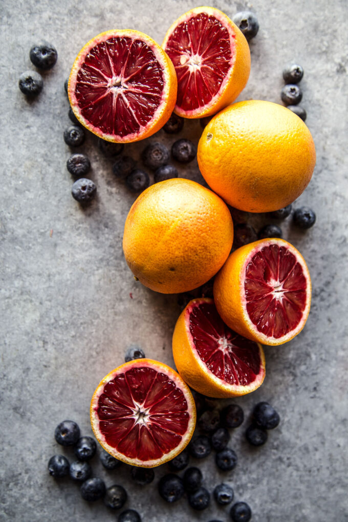blueberry and blood oranges