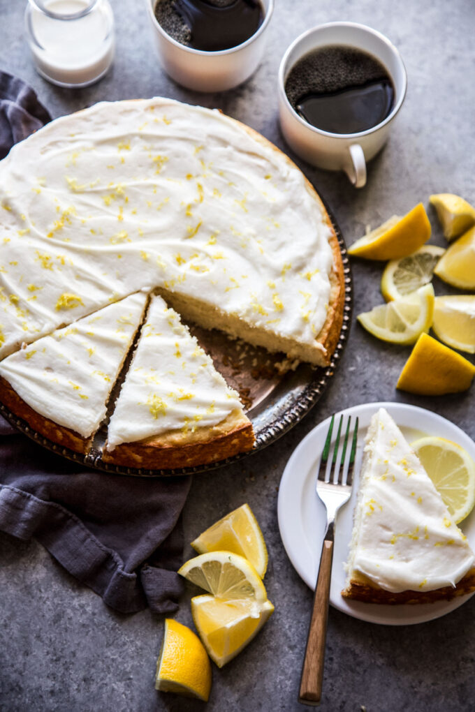 Easy Lemon Ricotta Cake with Meyer Lemon Frosting  