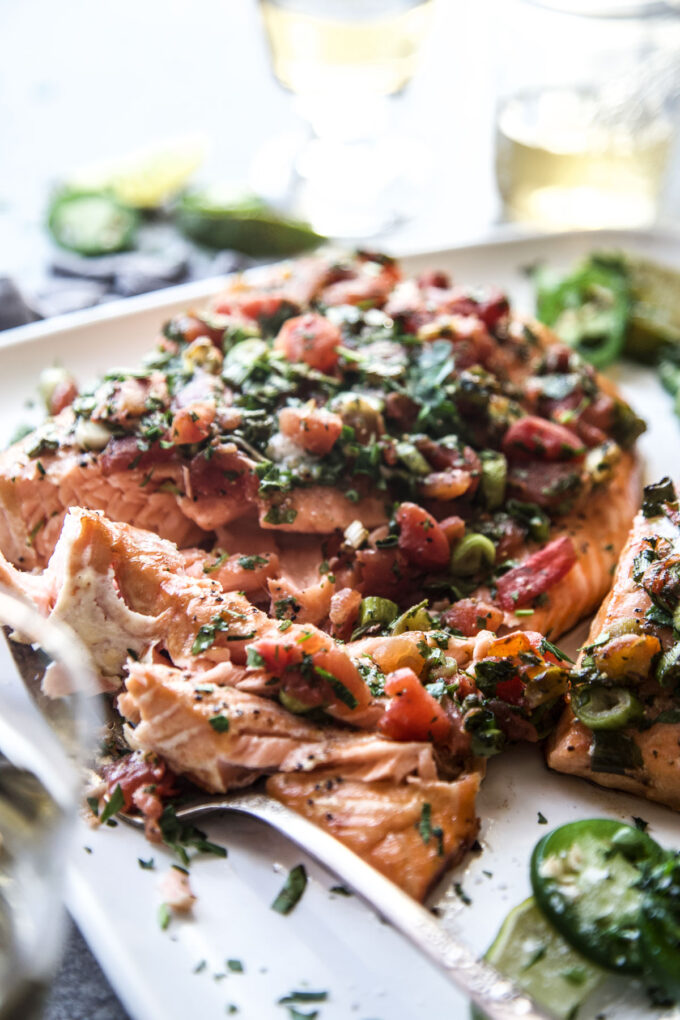 Cilantro Tomato Smoked Salmon www.thecuriousplate.com