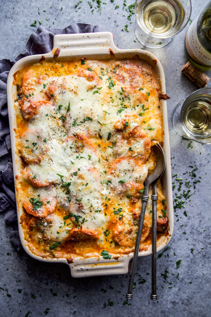 Easy Sweet Potato Lasagna with Burrata