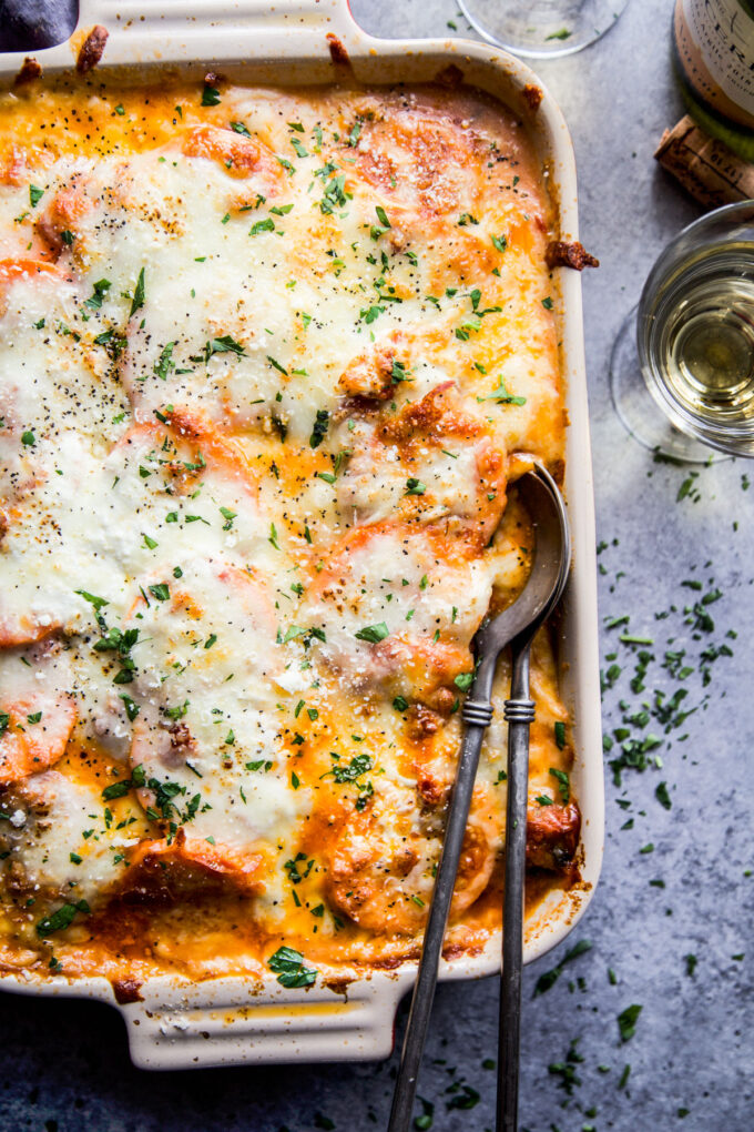 Easy Sweet Potato Lasagna with Burrata