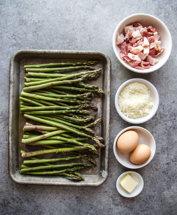 ingredients to make Easy Asparagus Carbonara