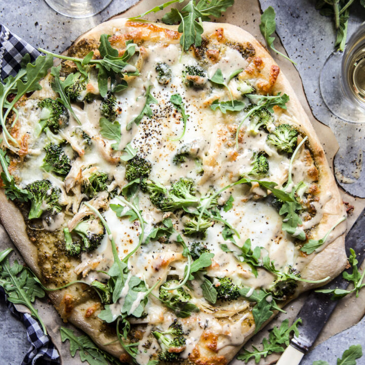 Easy Green Goddess Chicken Pizza