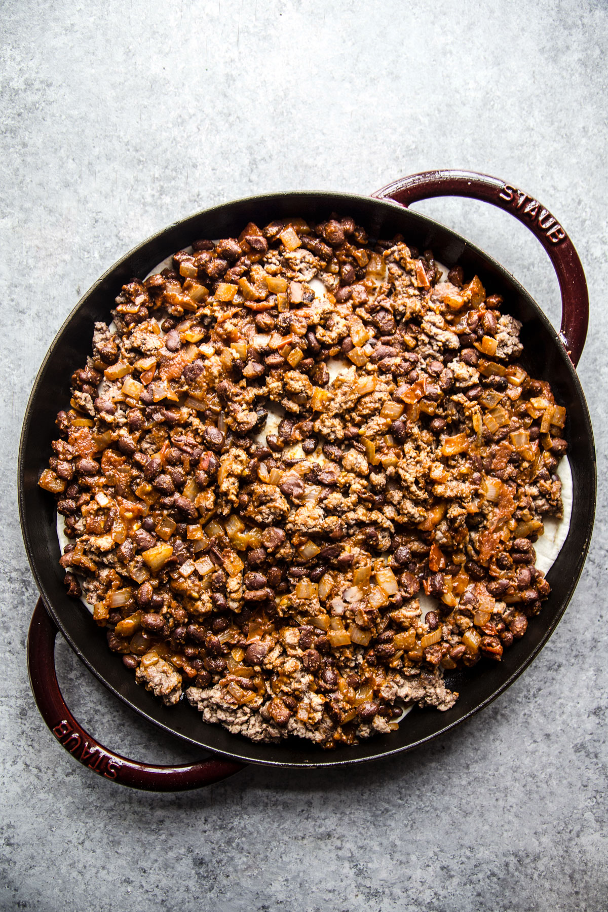 Skillet Huevos Rancheros with Ground Lamb