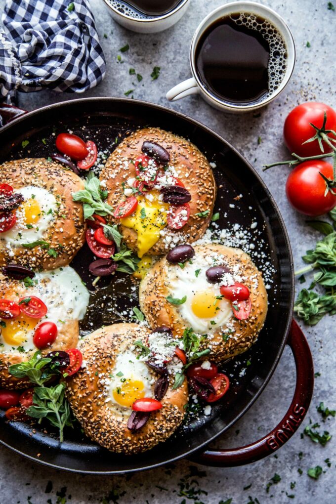 egg stuffed greek bagels