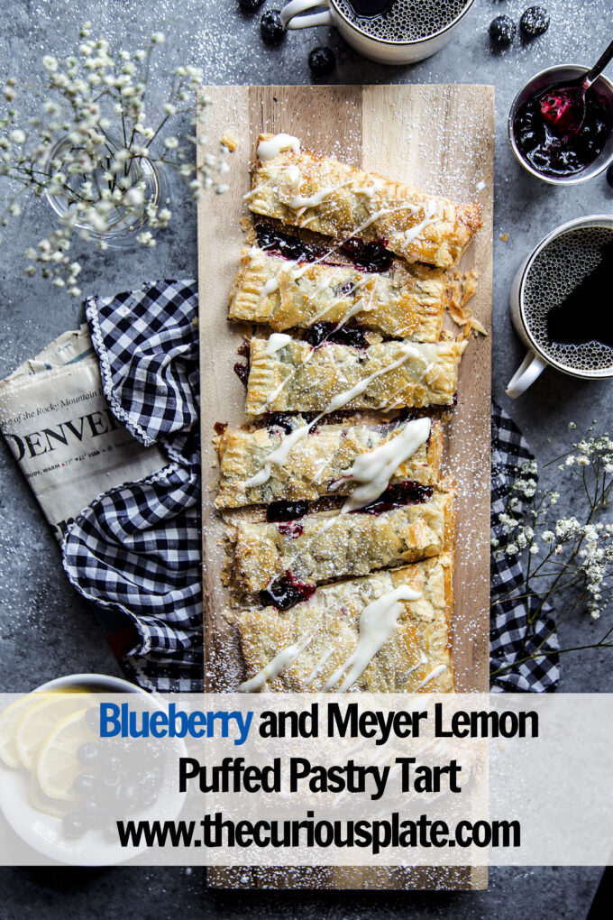 Blueberry and Meyer Lemon Puffed Pastry Tart