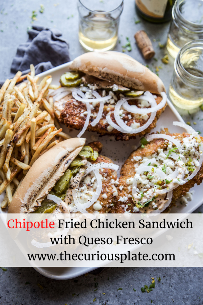 Chipotle Fried Chicken Sandwich with Queso Fresco thecuriousplate.com
