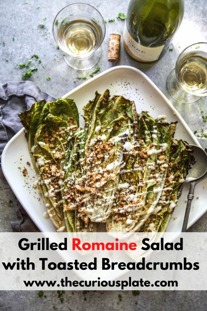 Grilled Romaine Salad with Toasted Breadcrumbs www.thecuriousplate.com.