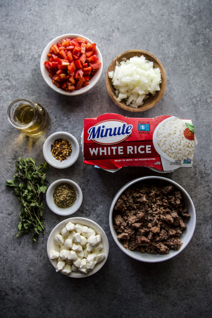 ingredients to make the easy tuscan fried rice 