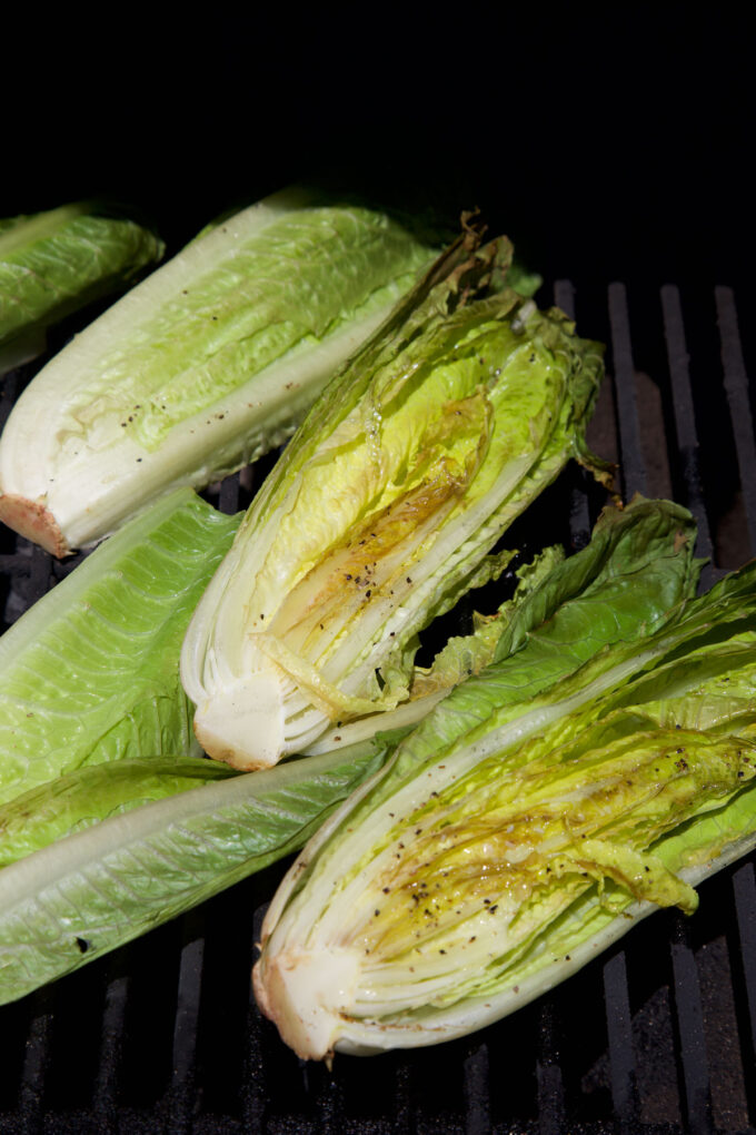 Grilled Romaine Salad with Toasted Breadcrumbs www.thecuriousplate.com.