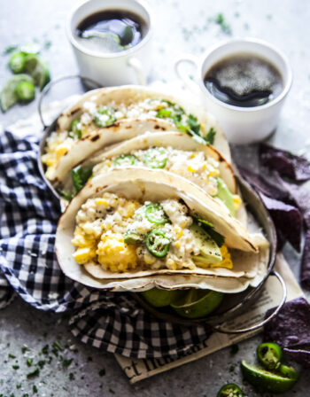 elote-style breakfast tacos www.thecuriousplate.com.
