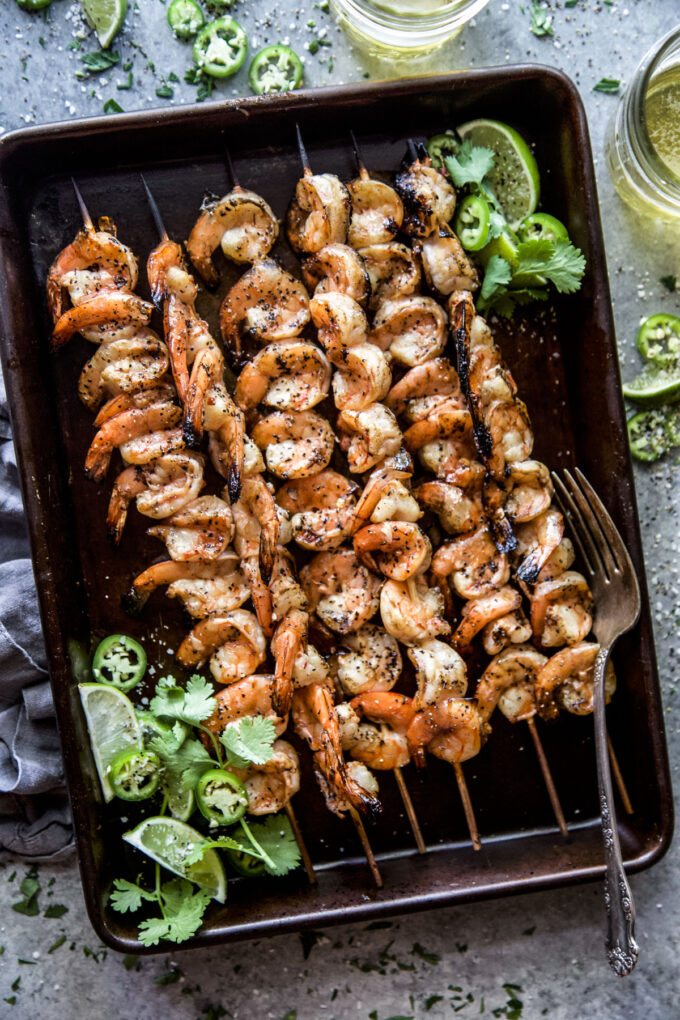 Grilled Chile Lime Shrimp Skewers www.thecuriousplate.com
