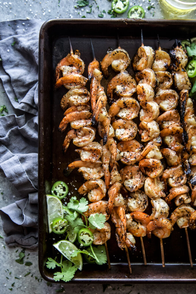 Grilled Chile Lime Shrimp Skewers www.thecuriousplate.com.