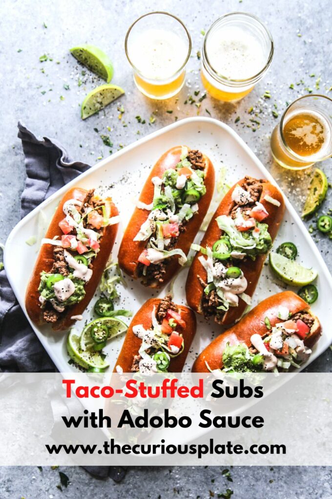 Taco-Stuffed Subs with Adobo Sauce www.thecuriousplate.com
