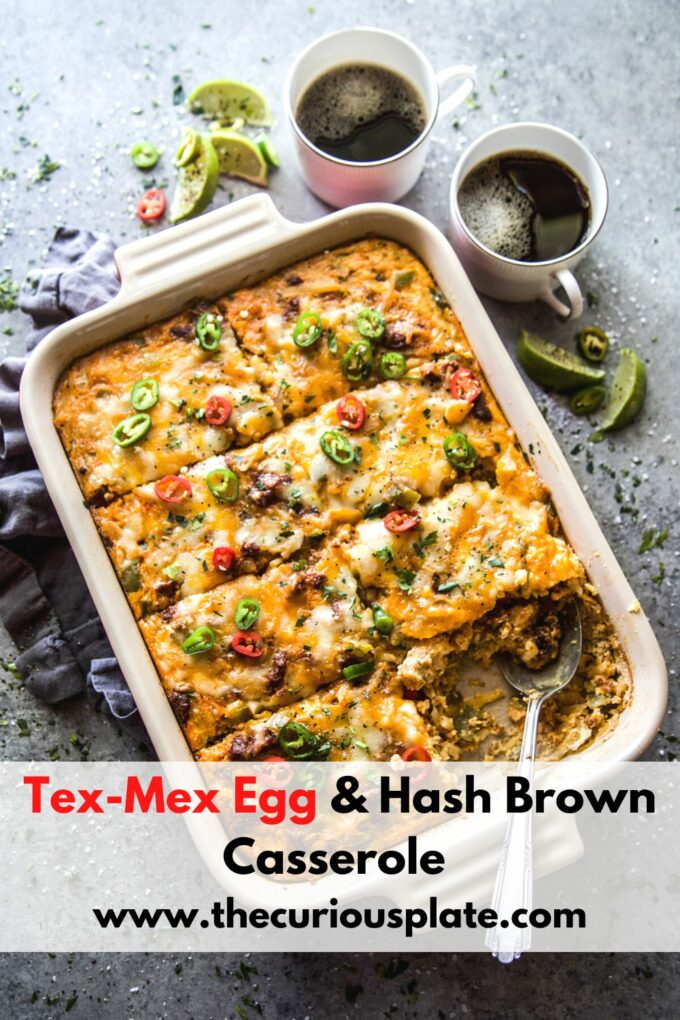 Tex-Mex Egg & Hash Brown Casserole  www.thecuriousplate.com