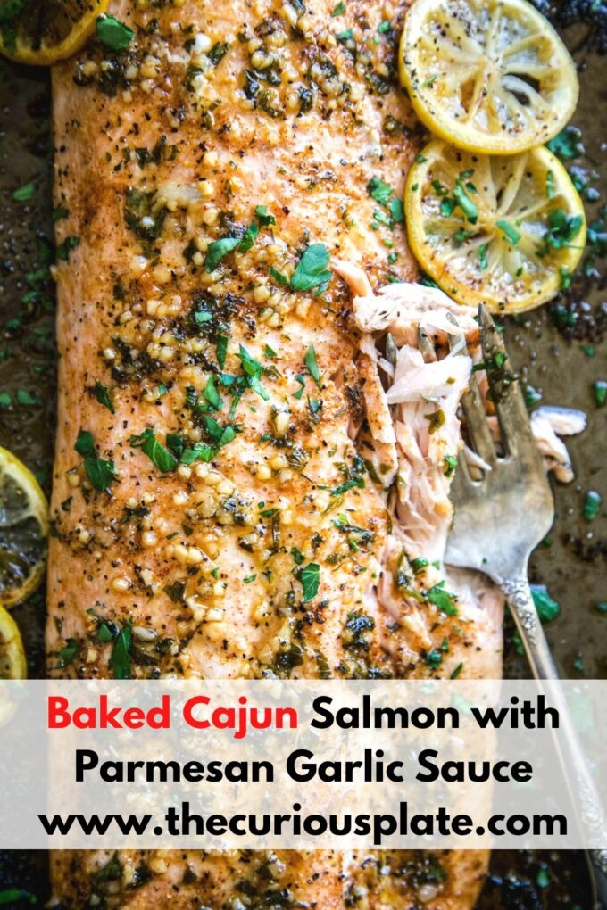 Baked Cajun Salmon with Parmesan Garlic Sauce