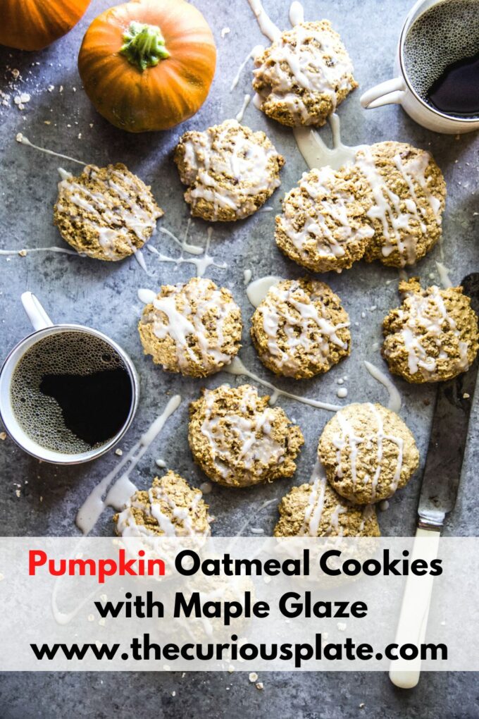 Pumpkin Oatmeal Cookies with Maple Glaze www.thecuriousplate.com