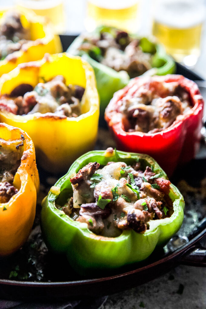 easy chili cheese stuffed peppers www.thecuriousplate.com.