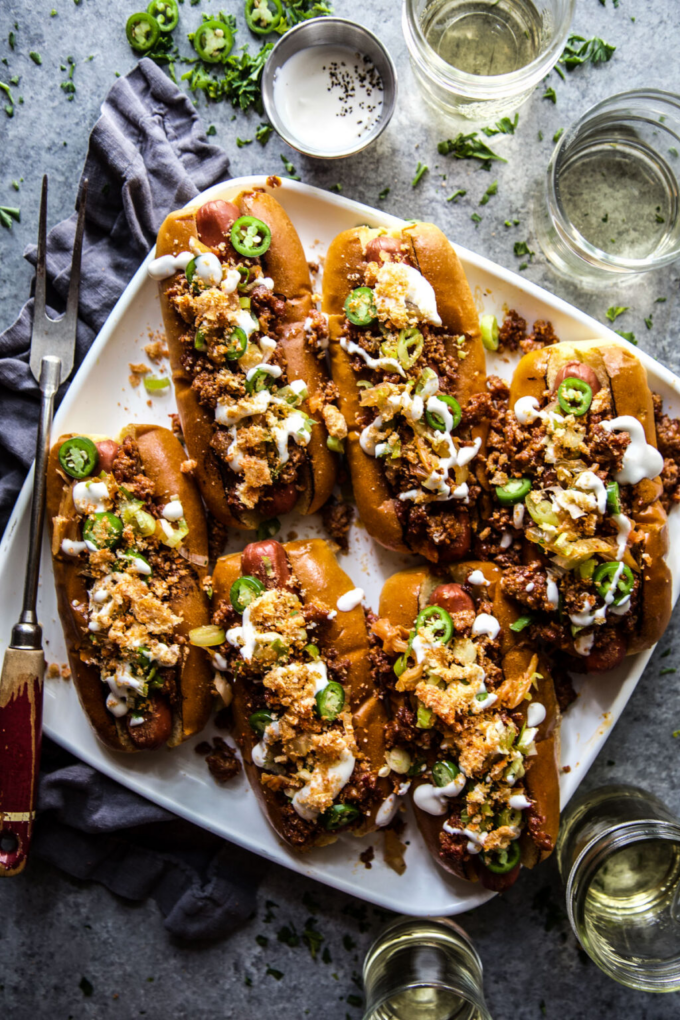 Loaded Chorizo & Kimchi Hot Dogs
