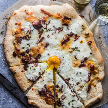 Easy Carbonara Pizza with Burrata