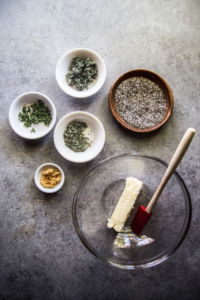 ingredients used to make herb butter