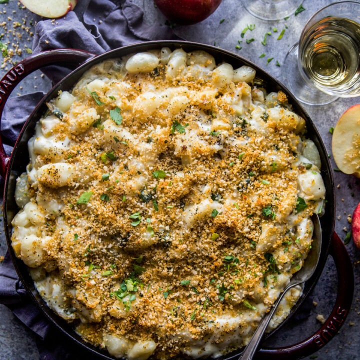 Apple & Poblano Gnocchi Bake with Smoked Cheddar Cheese