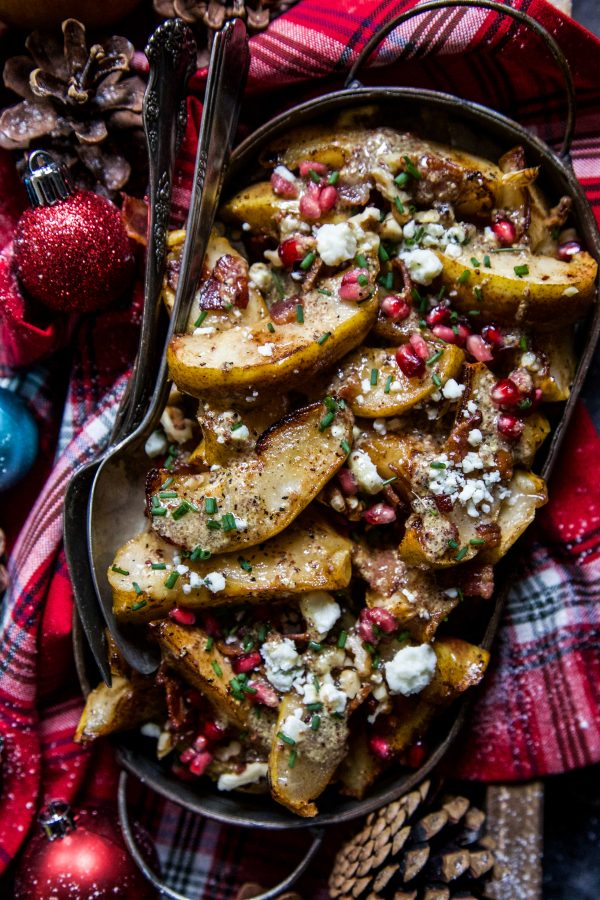 Sauteed Pears with Bacon & Blue Cheese