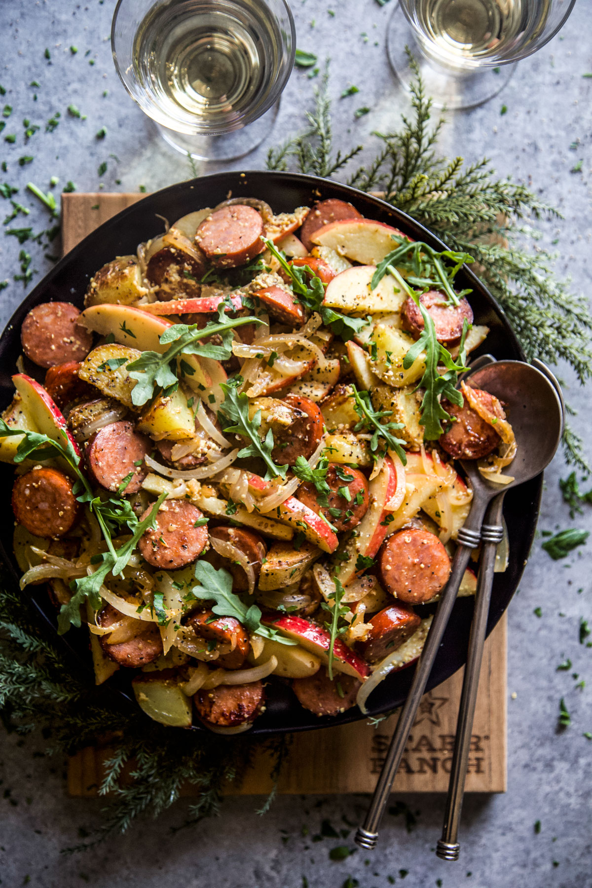 Sausage and Apple Hash with Whole Grain Mustard