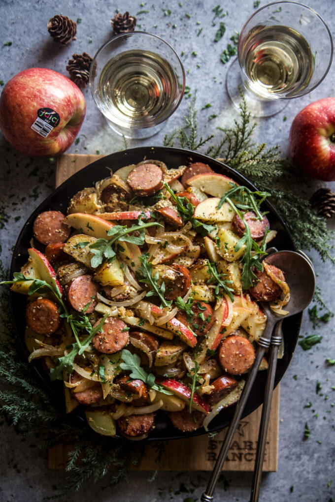 Sausage and Apple Hash with Whole Grain Mustard