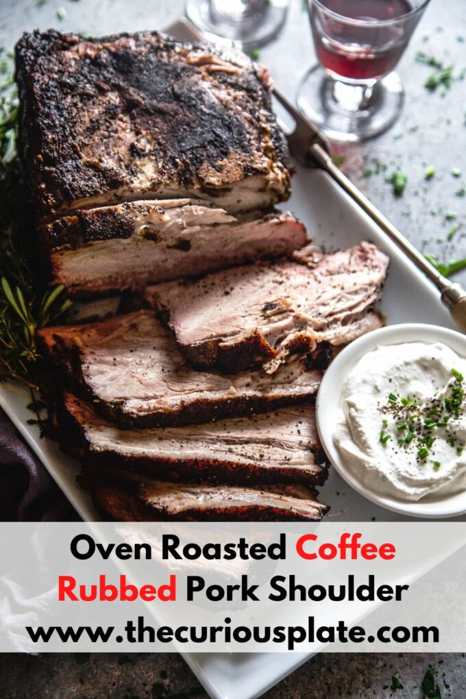 oven roasted coffee rubbed pork shoulder www.thecuriousplate.com