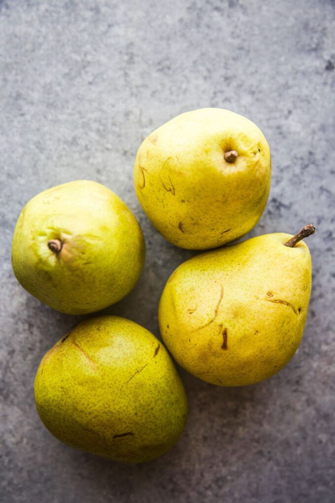ripe pears on a table