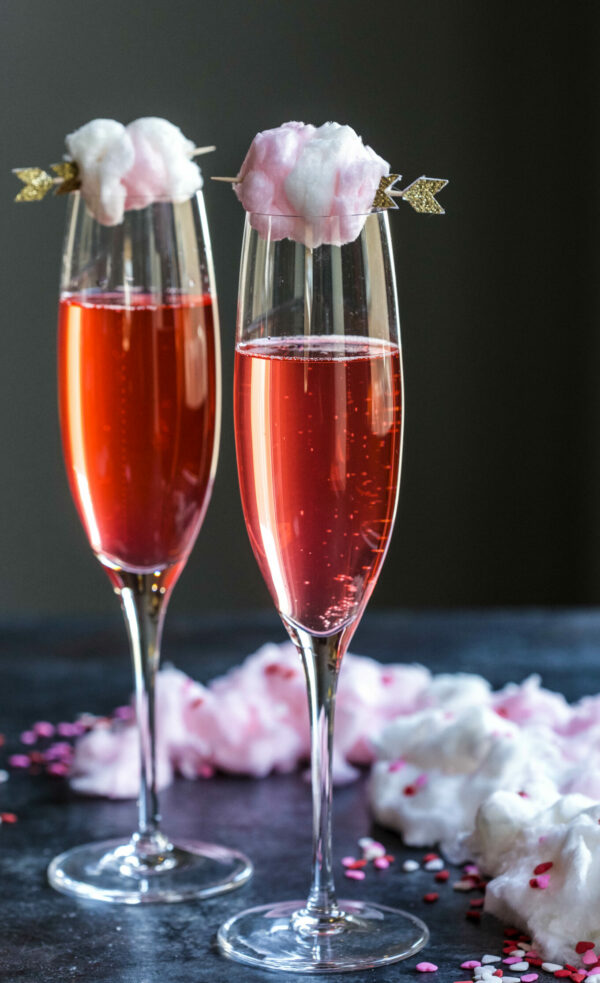 Sparkling Pink Limeade with Champagne Cotton Candy