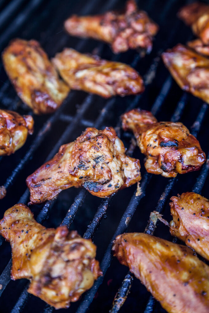 Smoked Korean-Style Hot Wings on the grill