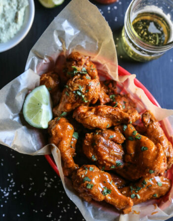 Mexican Spiced Crispy-Oven Wings with Avocado Crema