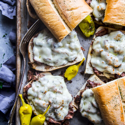 Slow Cooker Shredded Pot Roast Sandwiches
