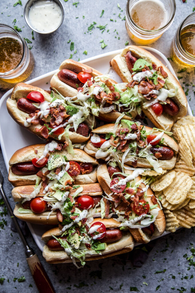 easy cobb style hot dogs