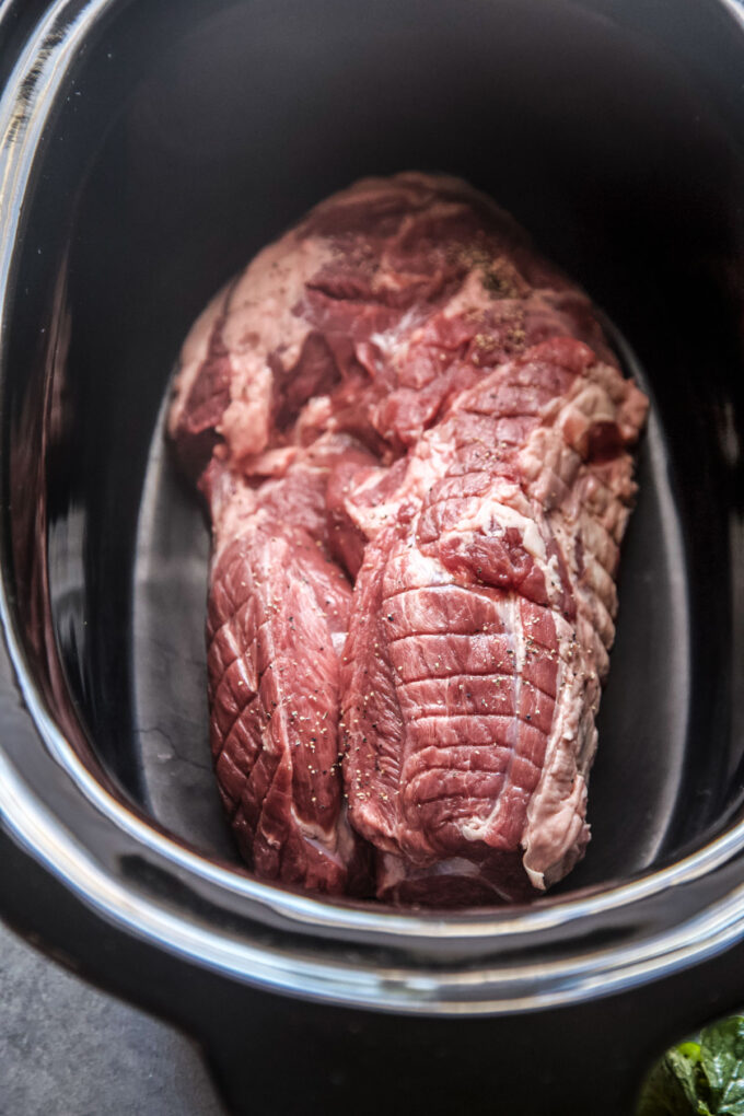boneless lamb shoulder in a slow cooker